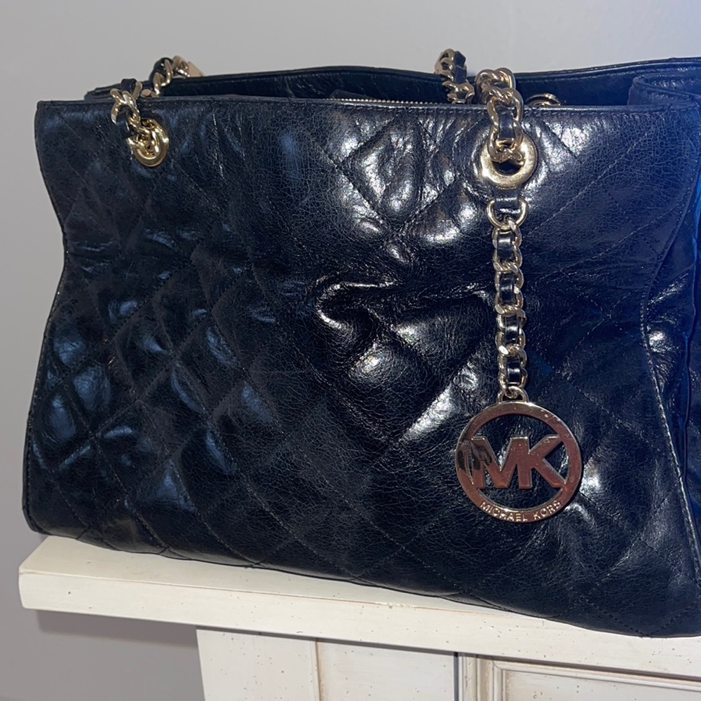Michael Kors black quilted handbag